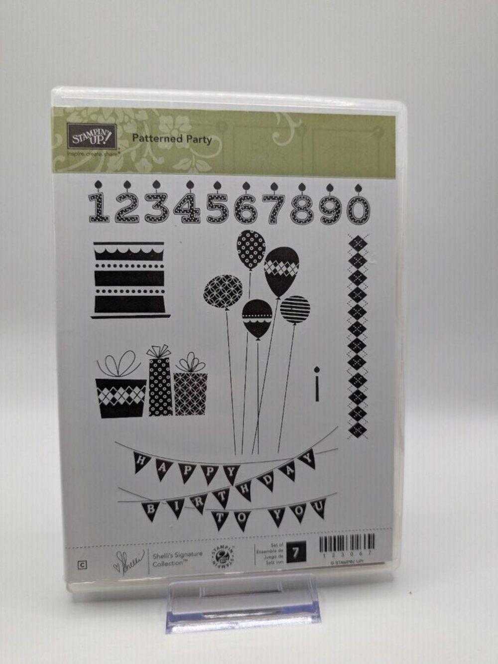 Stampin' Up! "Patterned Party" Cling Stamp Set Birthday Numbers